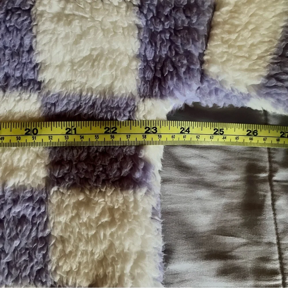 🎉HP🎉 SO Cozy Purple Checkered Fleece Pullover - Picture 9 of 13